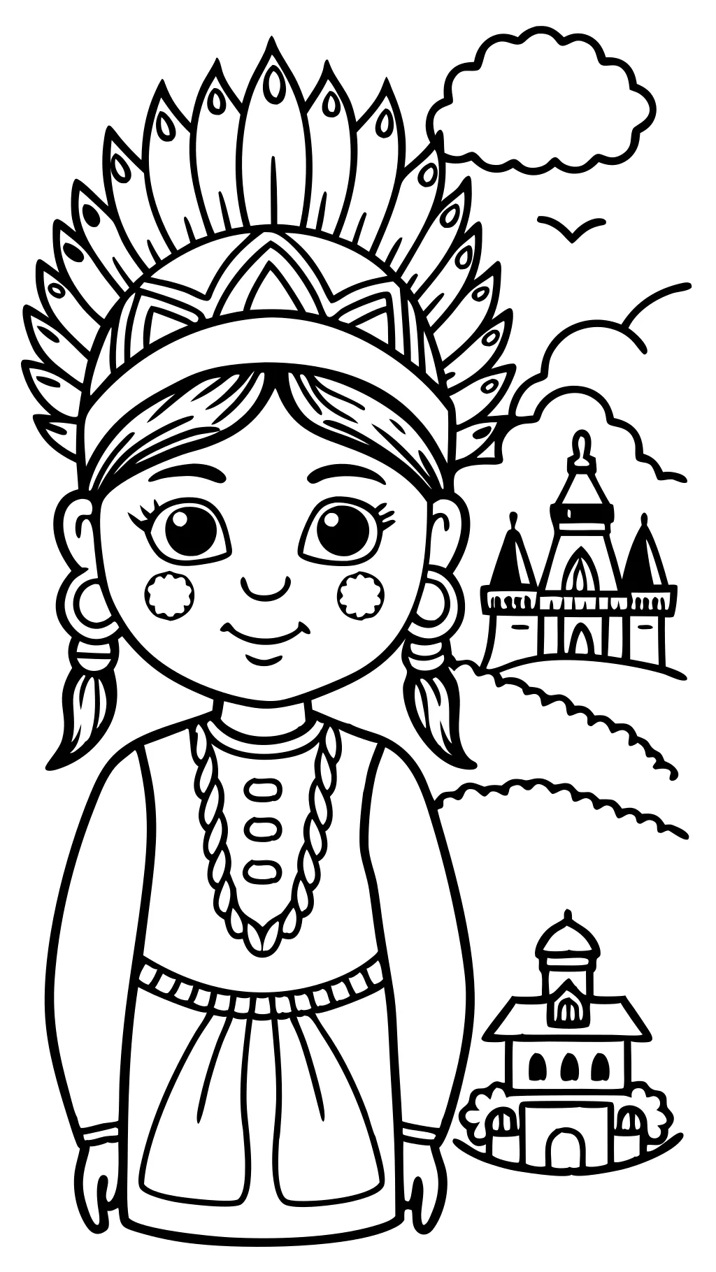 coloriages indiens et pèlerins